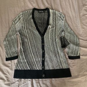 Jones New York Genoa Alabaster Button up 3/4 Cardigan S